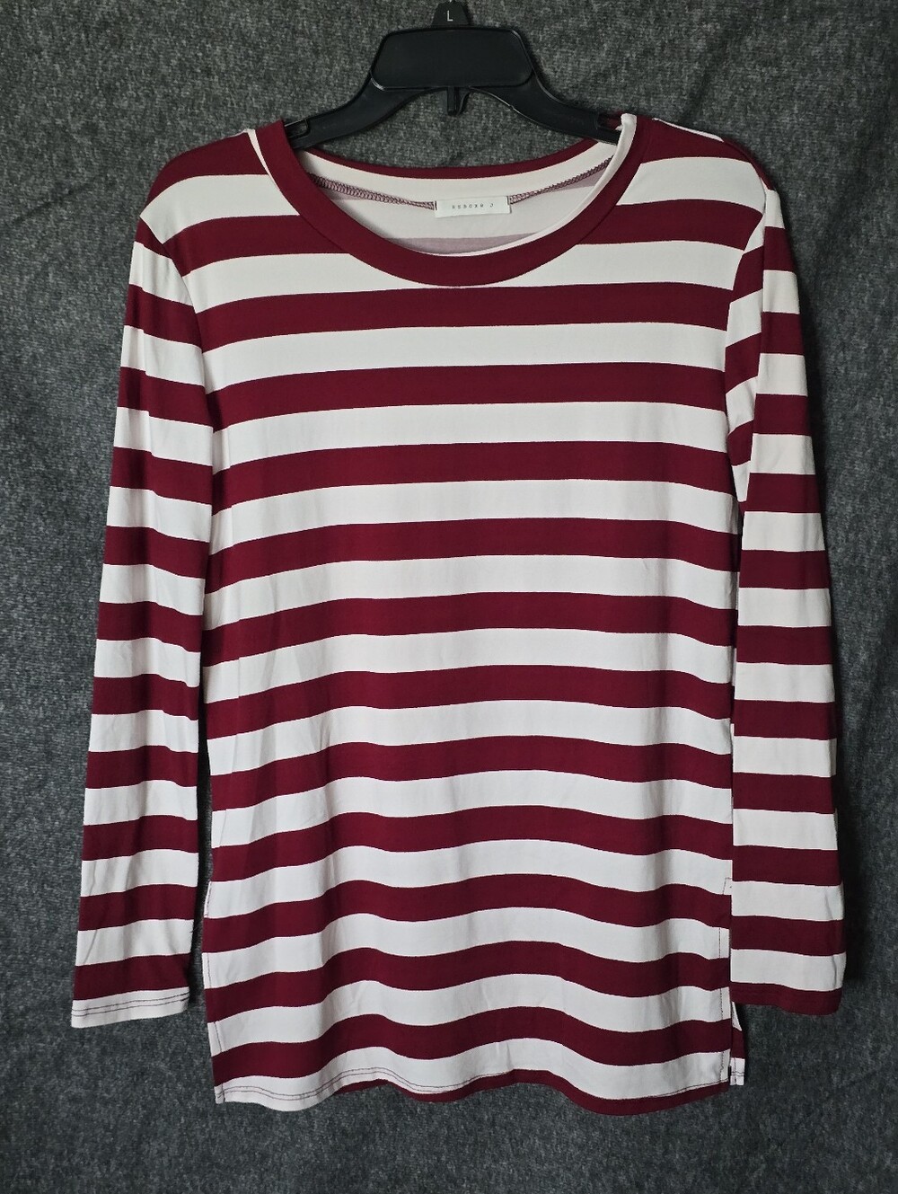 Reborn J Maroon Stripped Long Sleeve Top - Size Small
